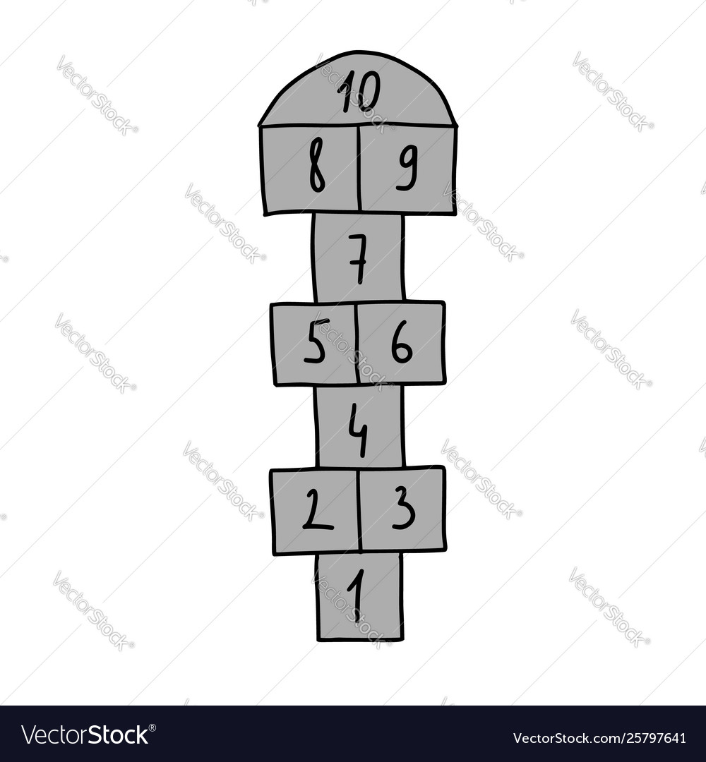 Design with hop scotch game isolated