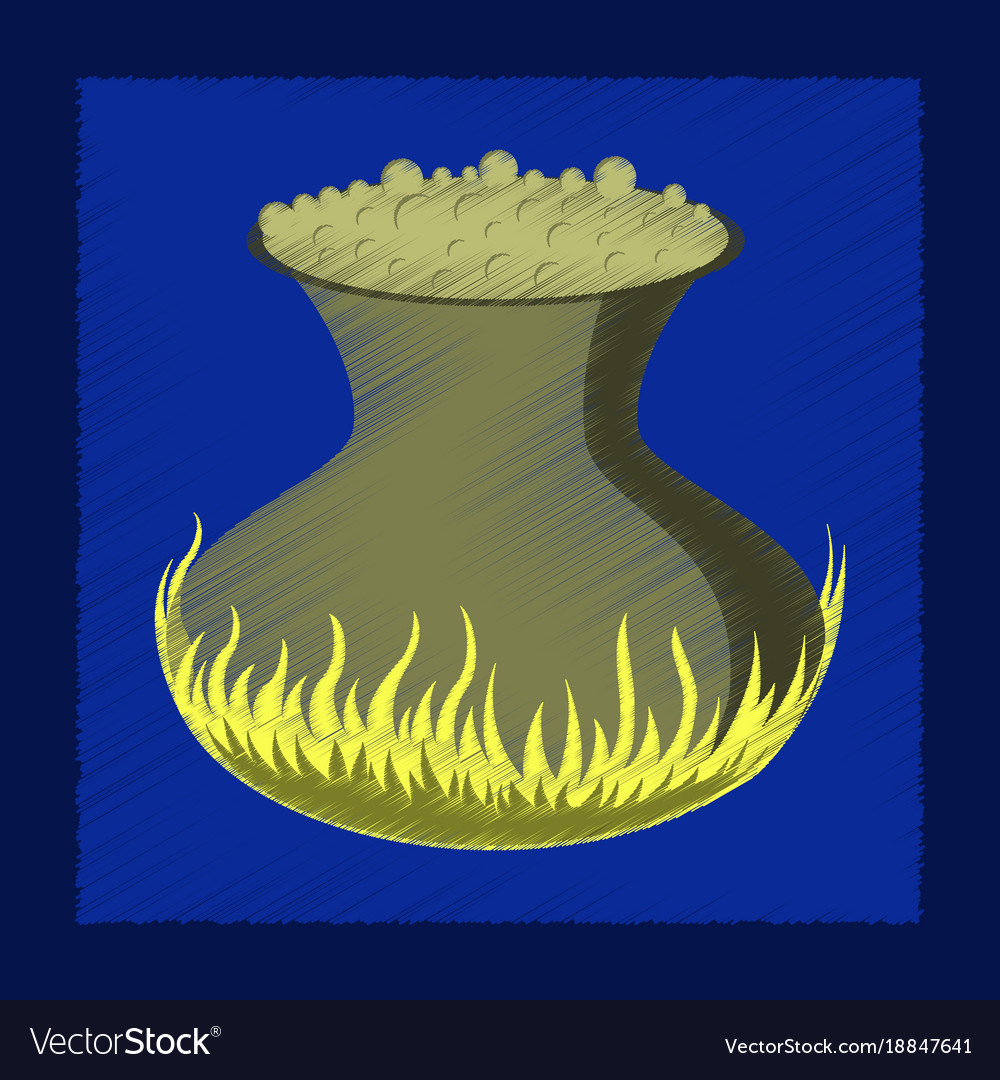 Flat on background of potion cauldron