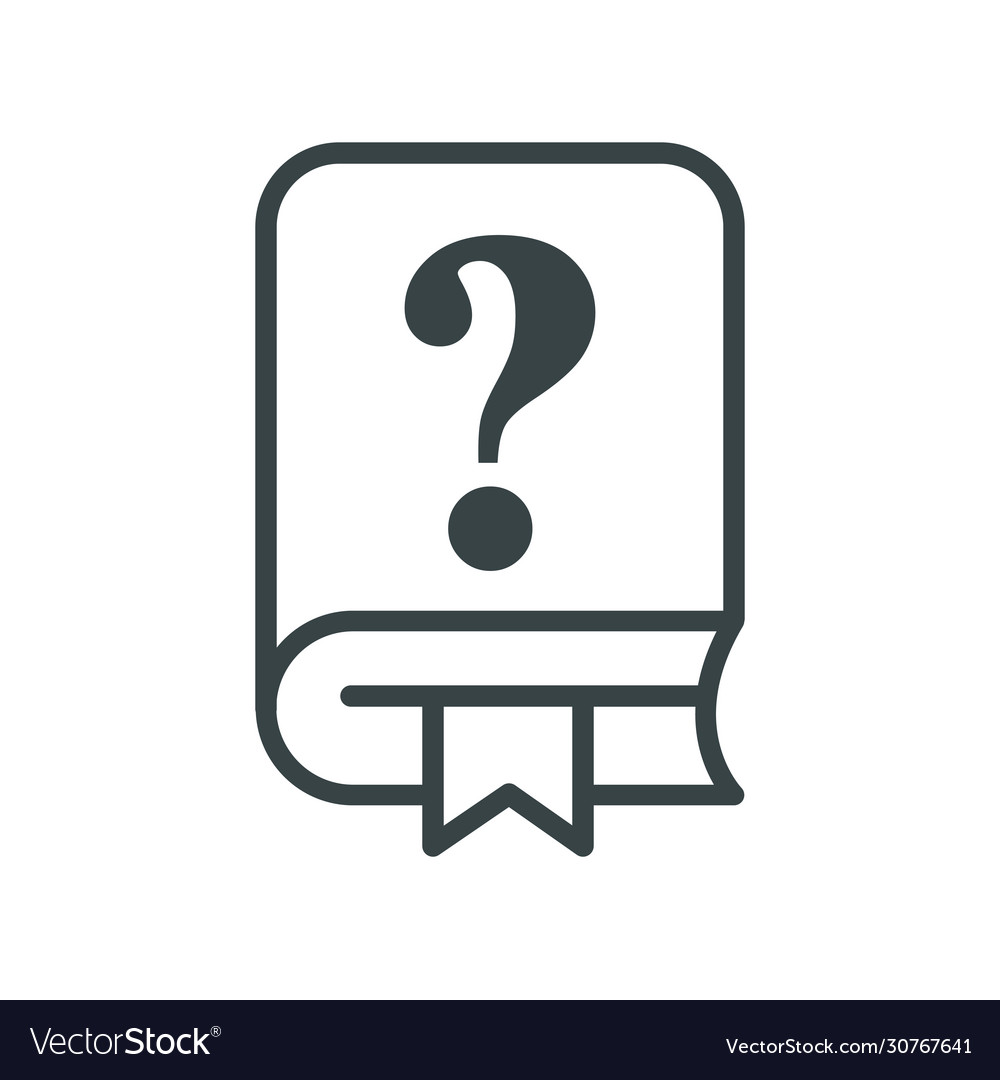 Icon a book with question mark an empty