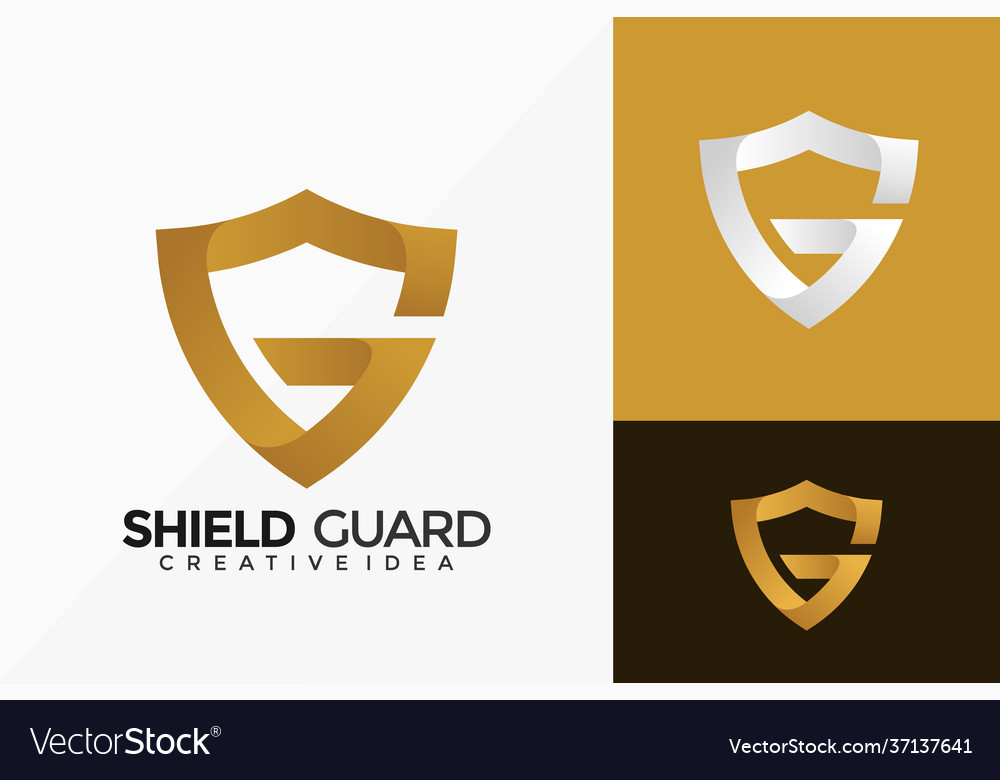 Letter g shield guard logo design abstract