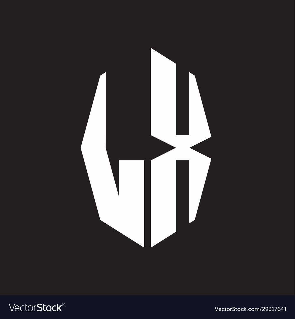 Lx logo monogram with octagonal ribbon style
