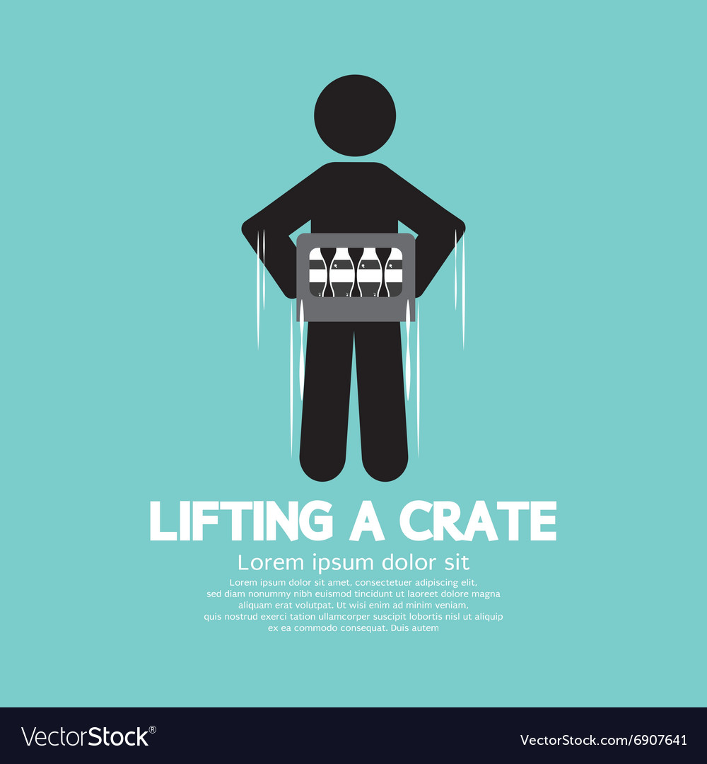 Man lifting a crate symbol