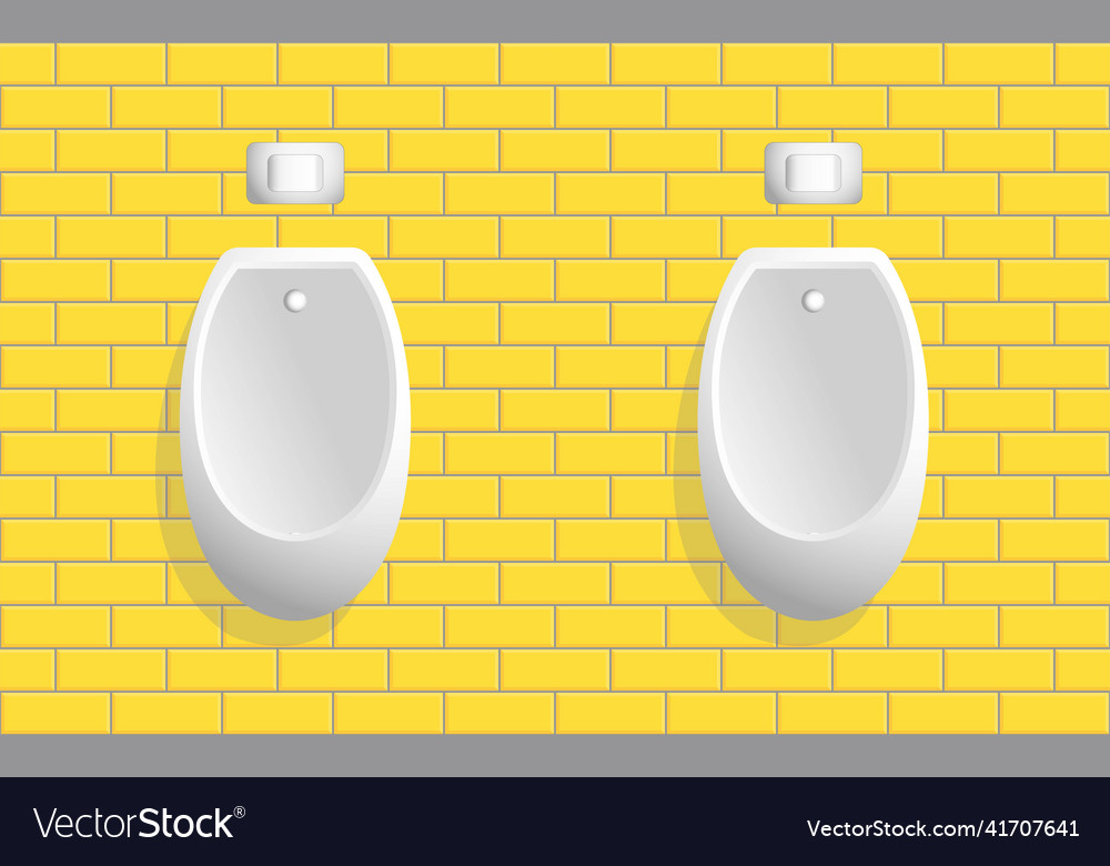 Öffentliche Toilette zwei männliche Urinale an der Wand