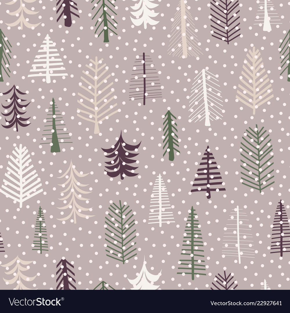 Seamless pattern christmas tree repeat vector image Seamless pattern christmas tree repeat