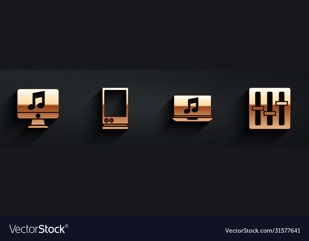 Set computer with music note voice assistant