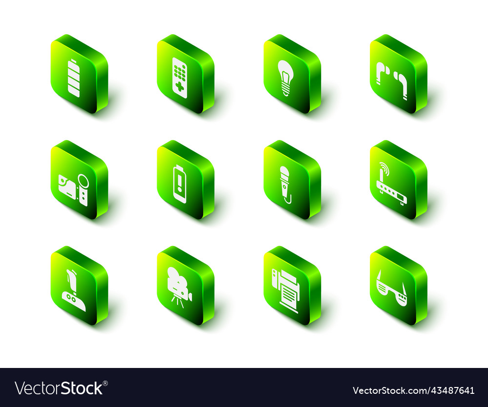 Set remote control light bulb with concept vector image Set remote control light bulb with concept