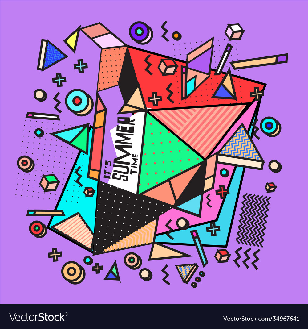 Triangle geometric forms for summer design event Vector Image Triangle geometric forms for summer design event