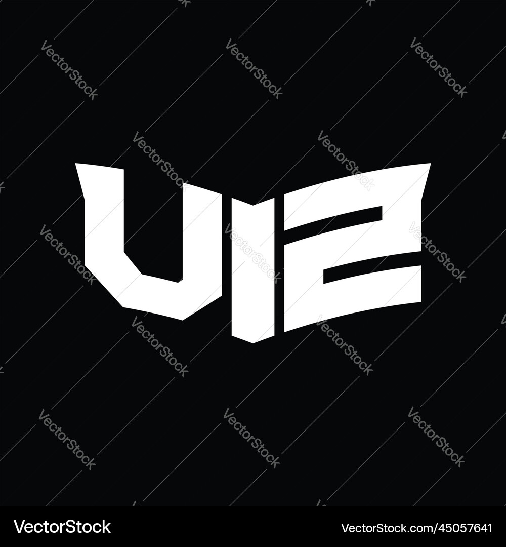 Vz logo monogram with shield slice shape design Vector Image