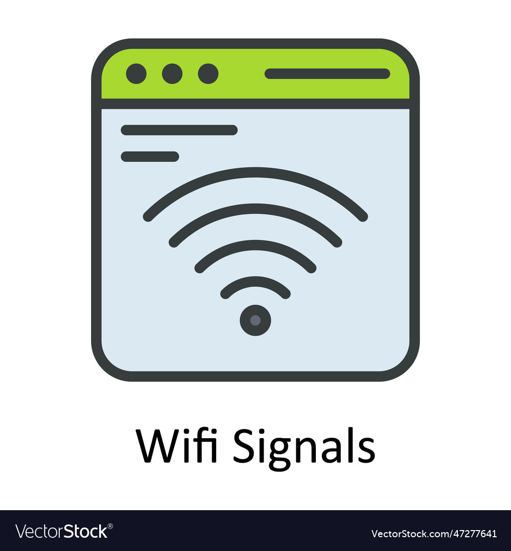 Wifi signals fill outline icon design illus Vector Image