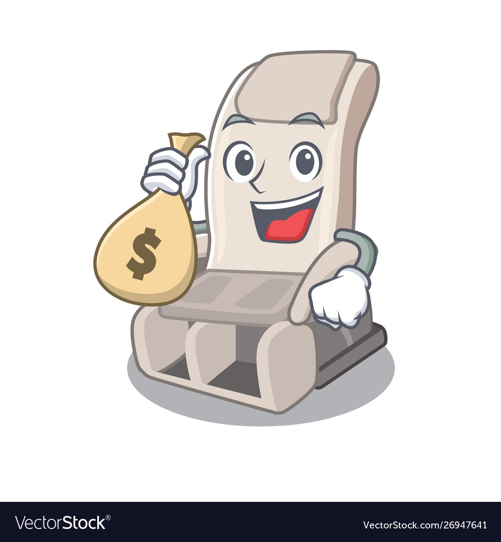 With Money Bag Massage Chair Isolated In The