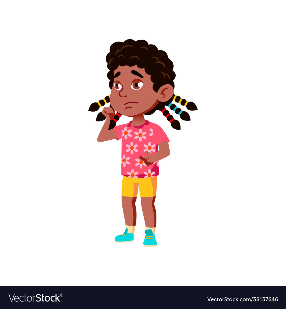 African girl kid in gallery cartoon