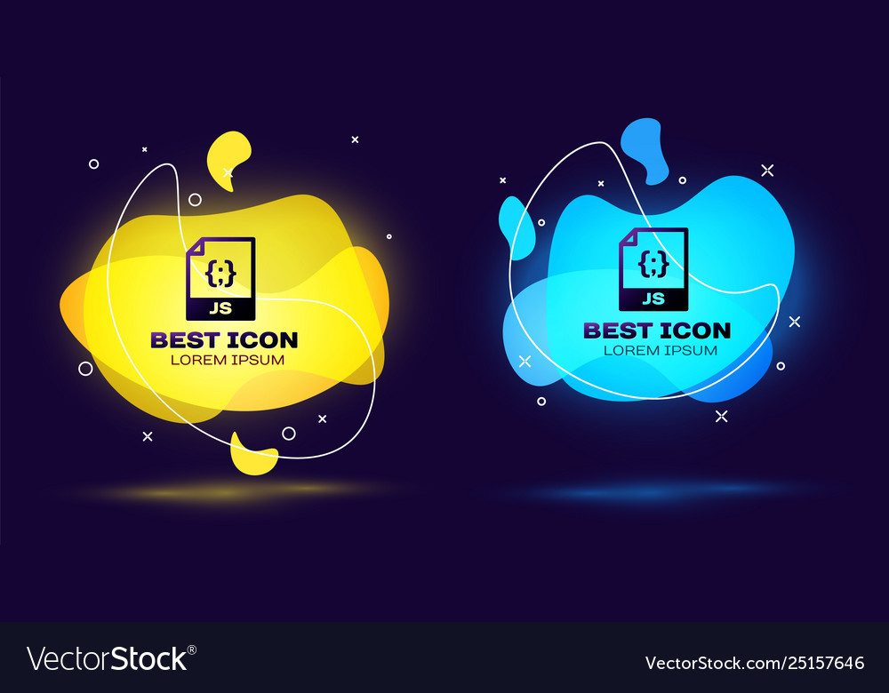 Black js file document icon download button vector image Black js file document icon download button