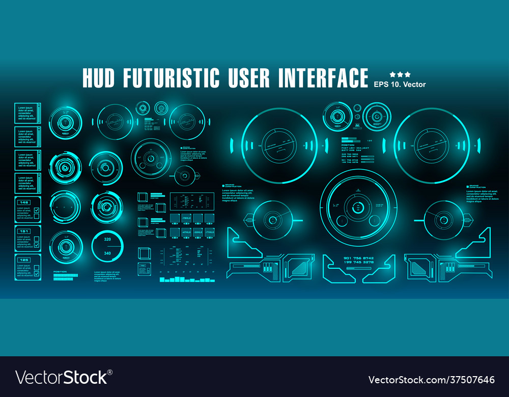 Dashboard display virtual reality technology vector image Dashboard display virtual reality technology