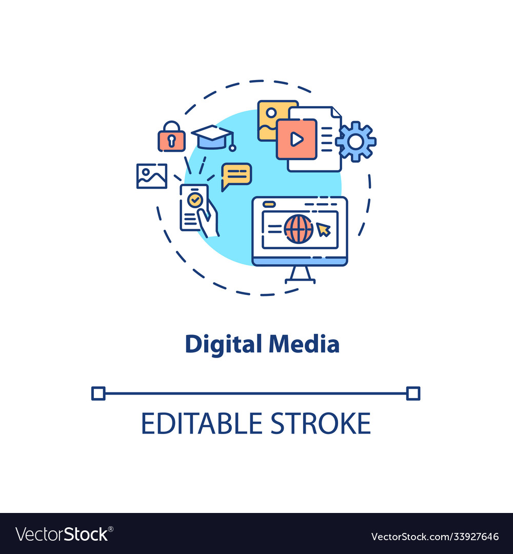 Digital media concept icon Royalty Free Vector Image