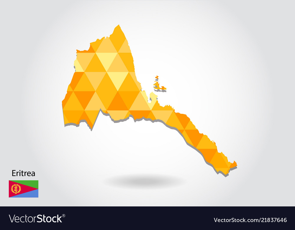 Geometric polygonal style map of eritrea low poly vector image Geometric polygonal style map of eritrea low poly