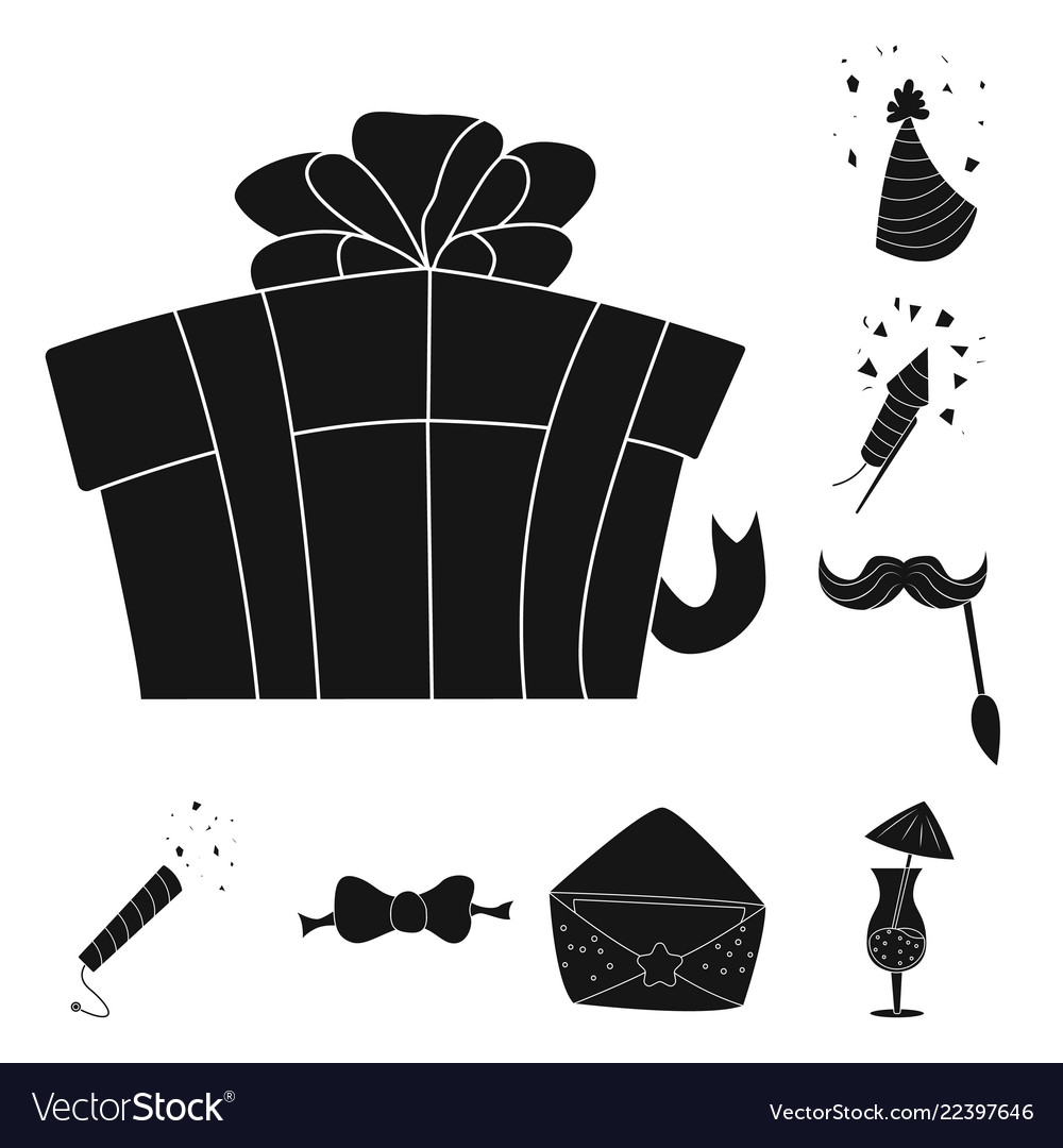 Isolated object of party and birthday symbol set Vector Image Isolated object of party and birthday symbol set