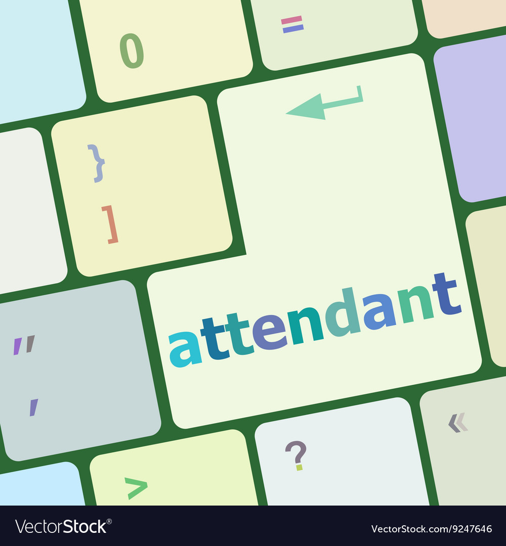 Keyboard with enter button attendant word