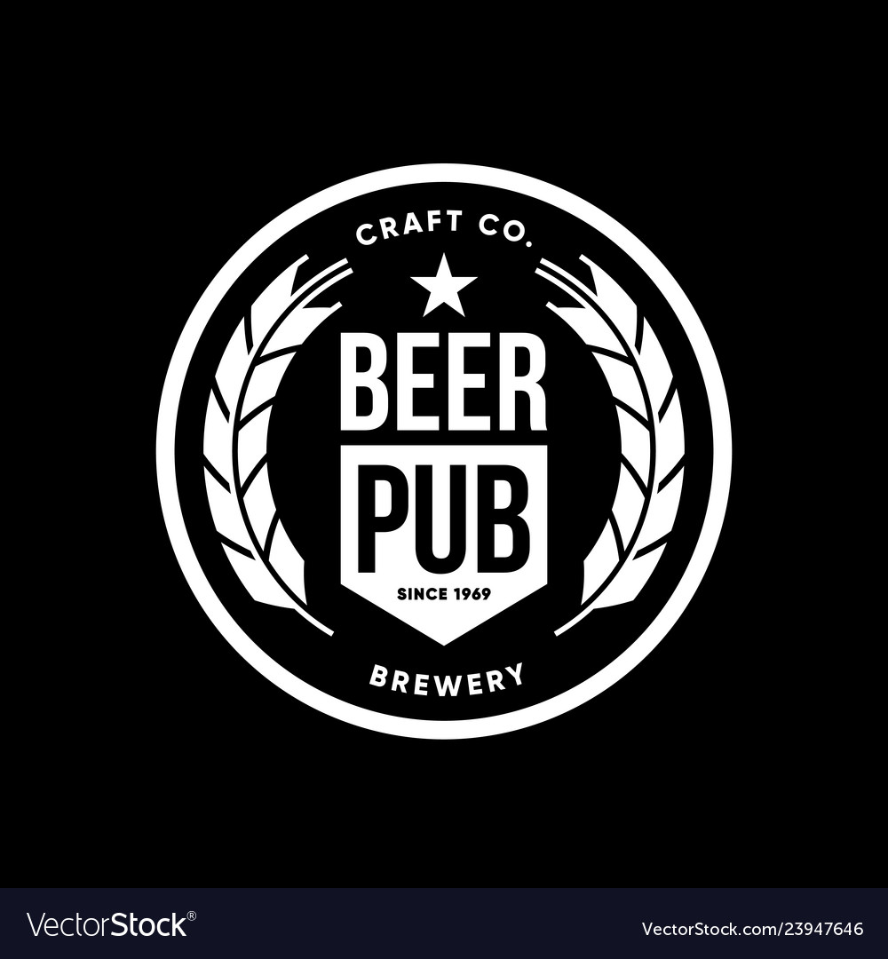 Modern craft beer drink logo sign for bar Vector Image