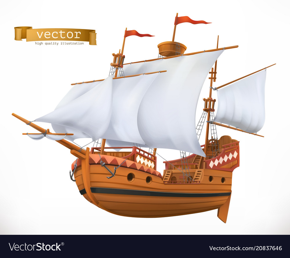 Download Sailing Ship 3d Icon Royalty Free Vector Image