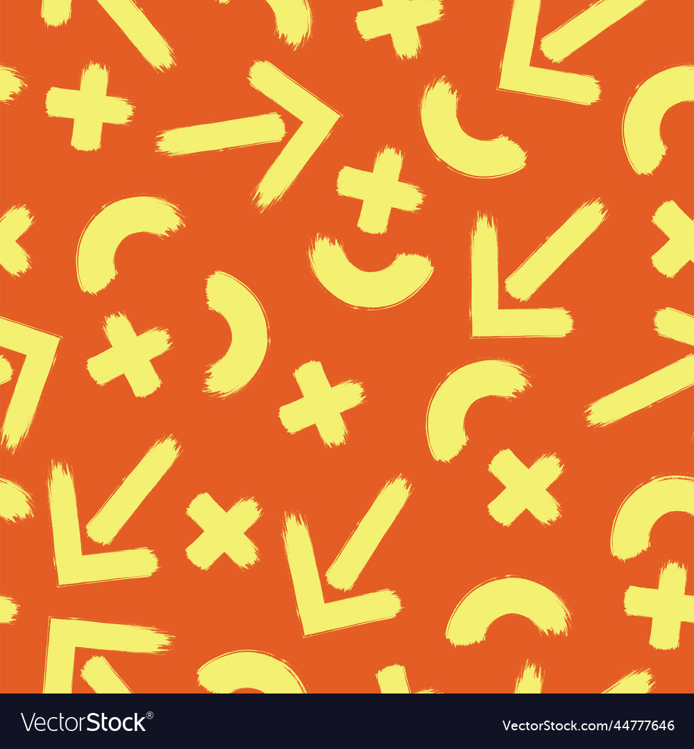 Seamless pattern with brush strokes elements vector image Seamless pattern with brush strokes elements