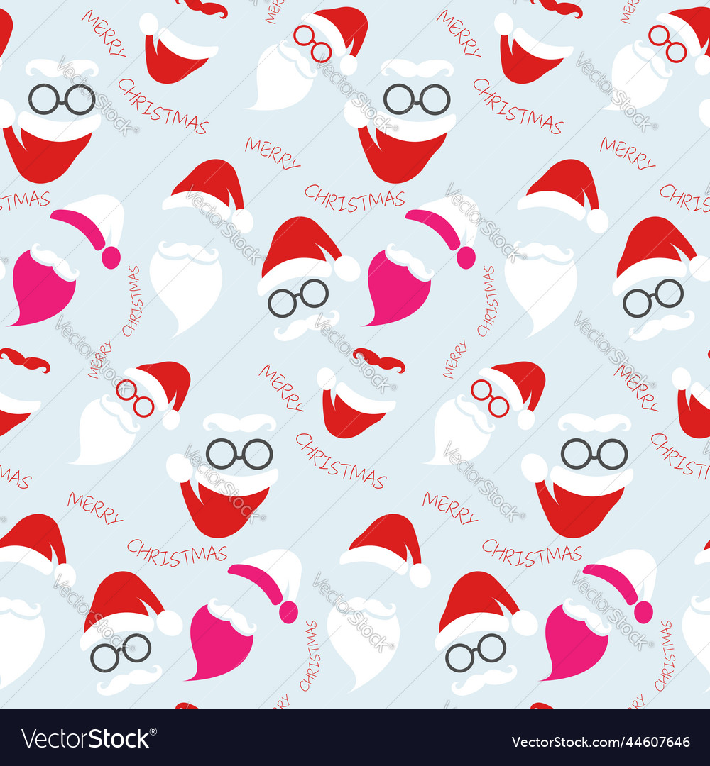 Seamless santa claus pattern fashion hipster style vector image Seamless santa claus pattern fashion hipster style