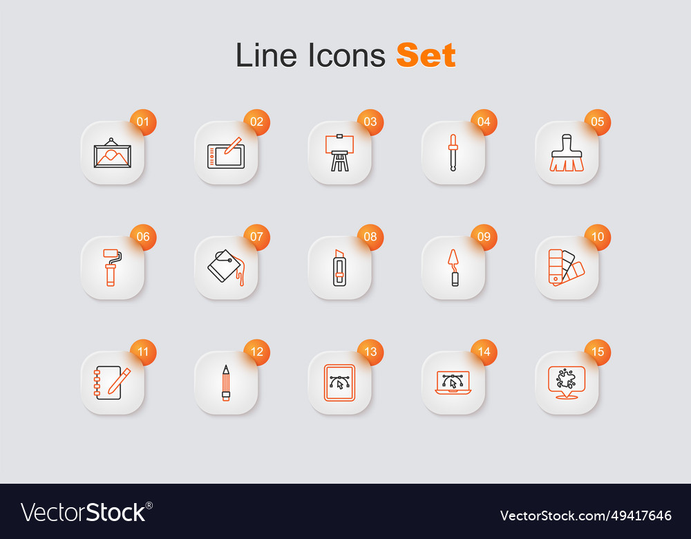 Set line paint spray computer with design program vector image Set line paint spray computer with design program