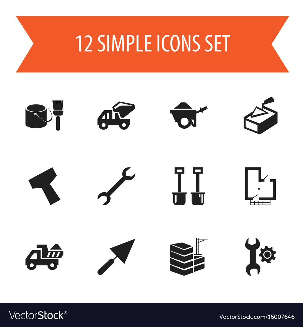 Set of 12 editable structure icons includes