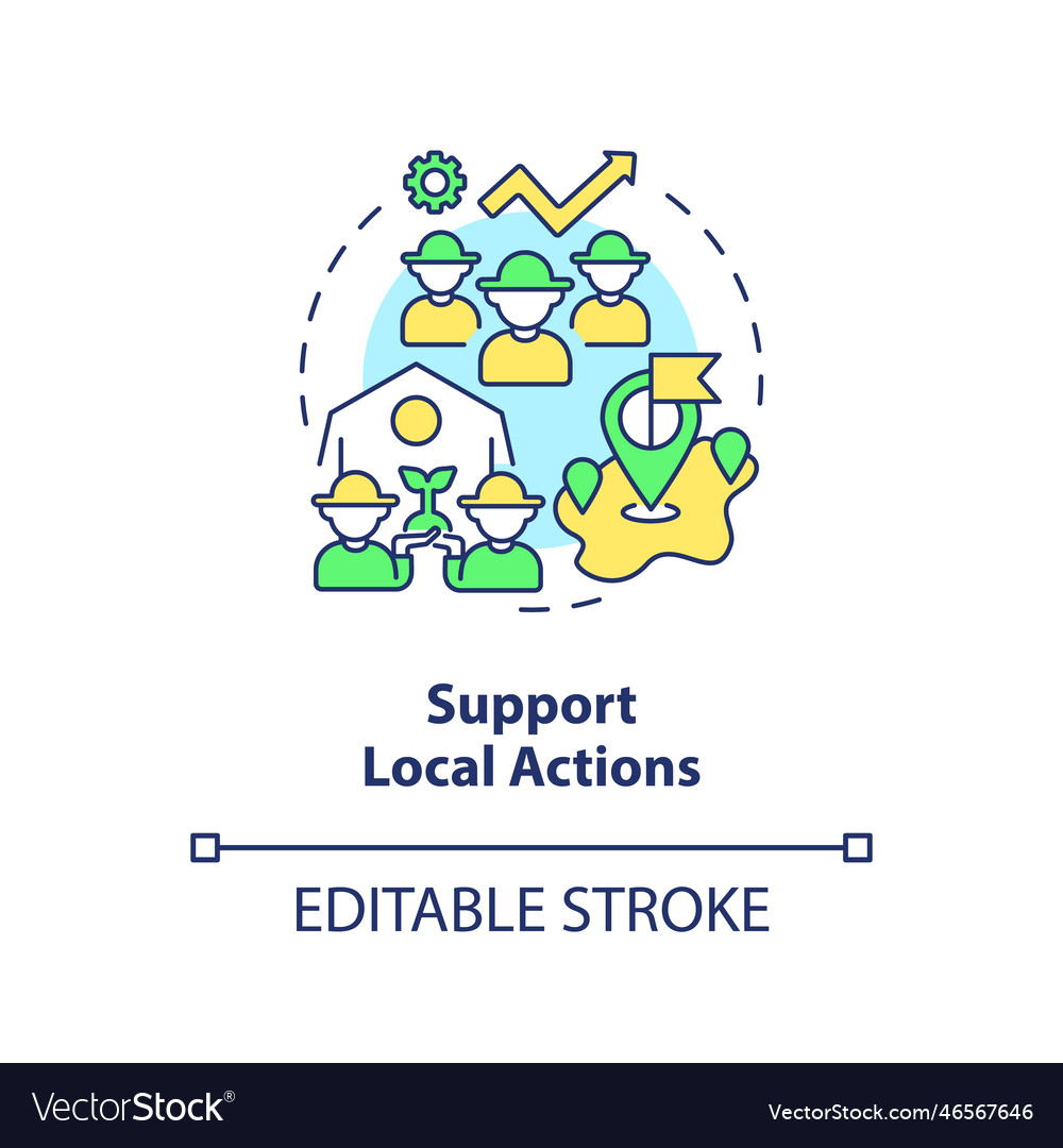 Support local actions concept icon Vector Image Support local actions concept icon