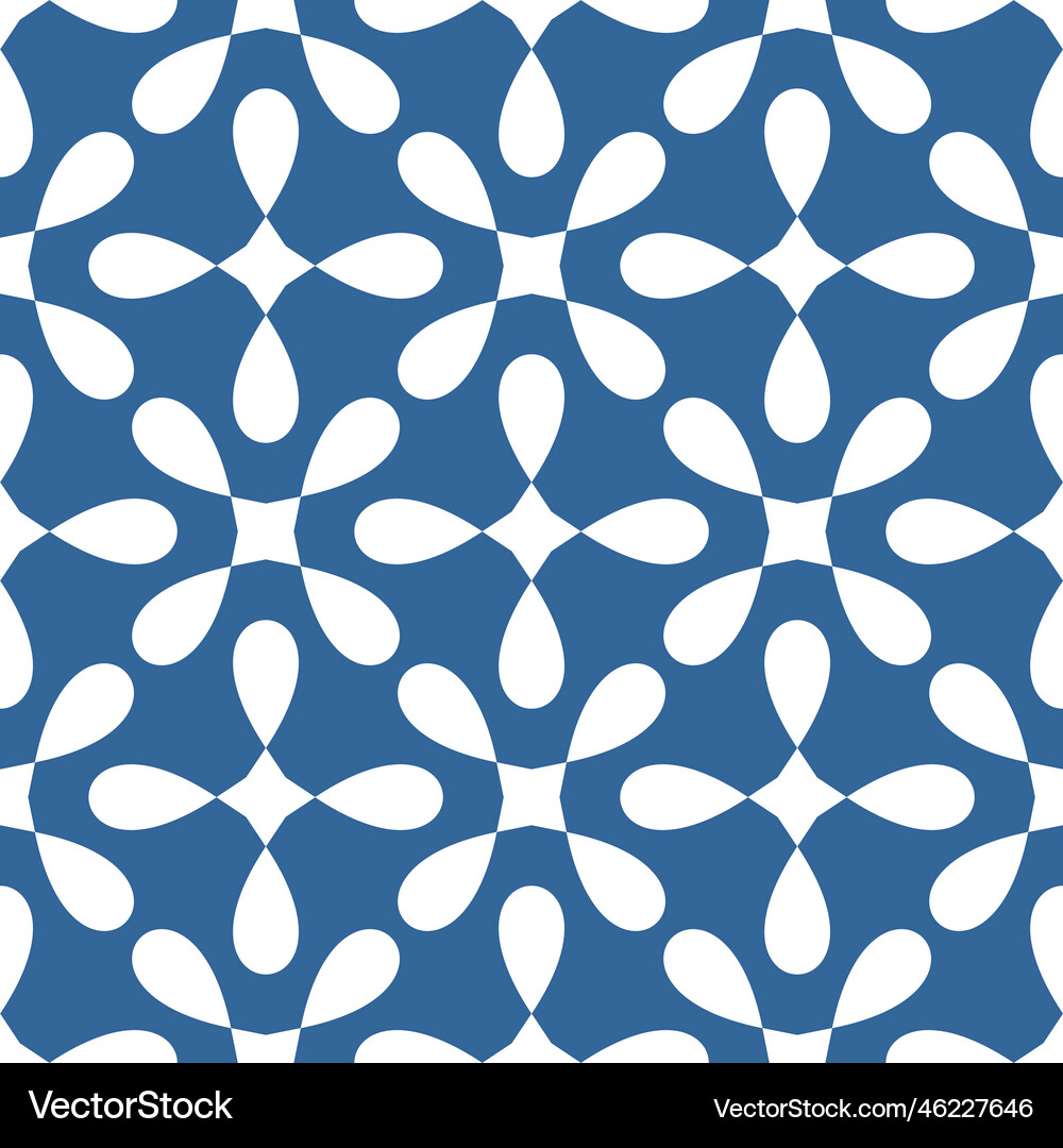 Tile pattern with blue and white background Vector Image