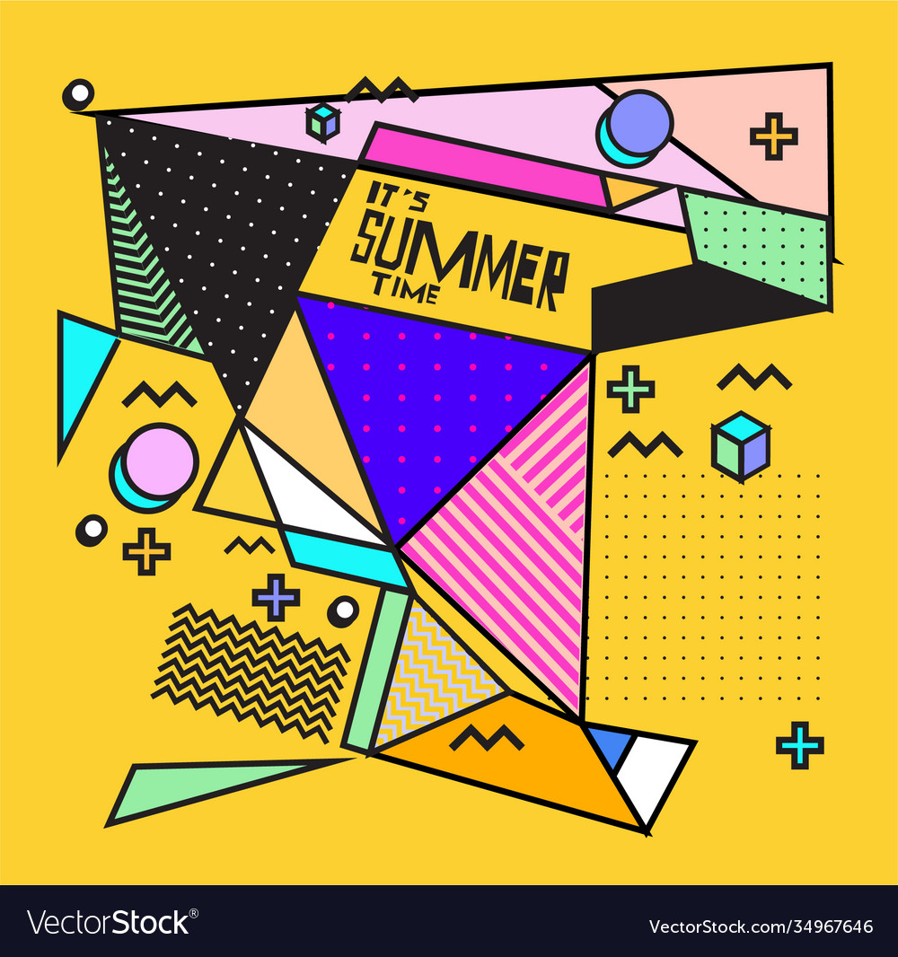 Triangle geometric forms for summer design event vector image Triangle geometric forms for summer design event