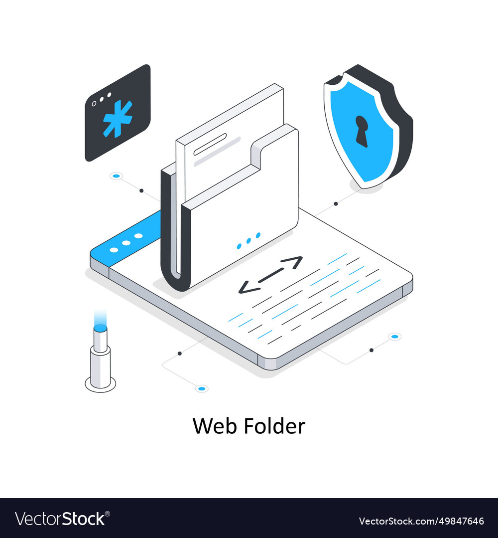 Web folder isometric stock eps file