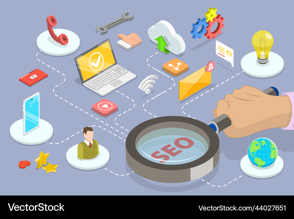 3d isometric flat conceptual Royalty Free Vector Image