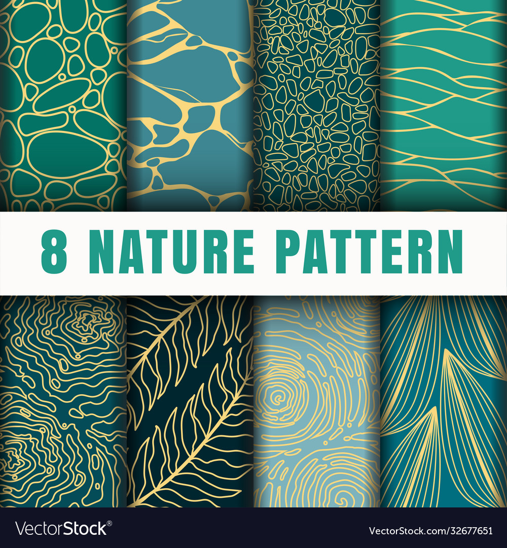 8 netural outline pattern background set Vector Image 8 netural outline pattern background set