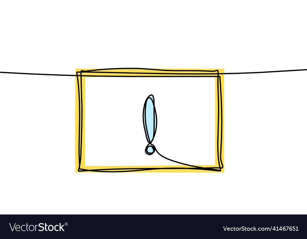 Abstract color frame for picture with exclamation vector image Abstract color frame for picture with exclamation