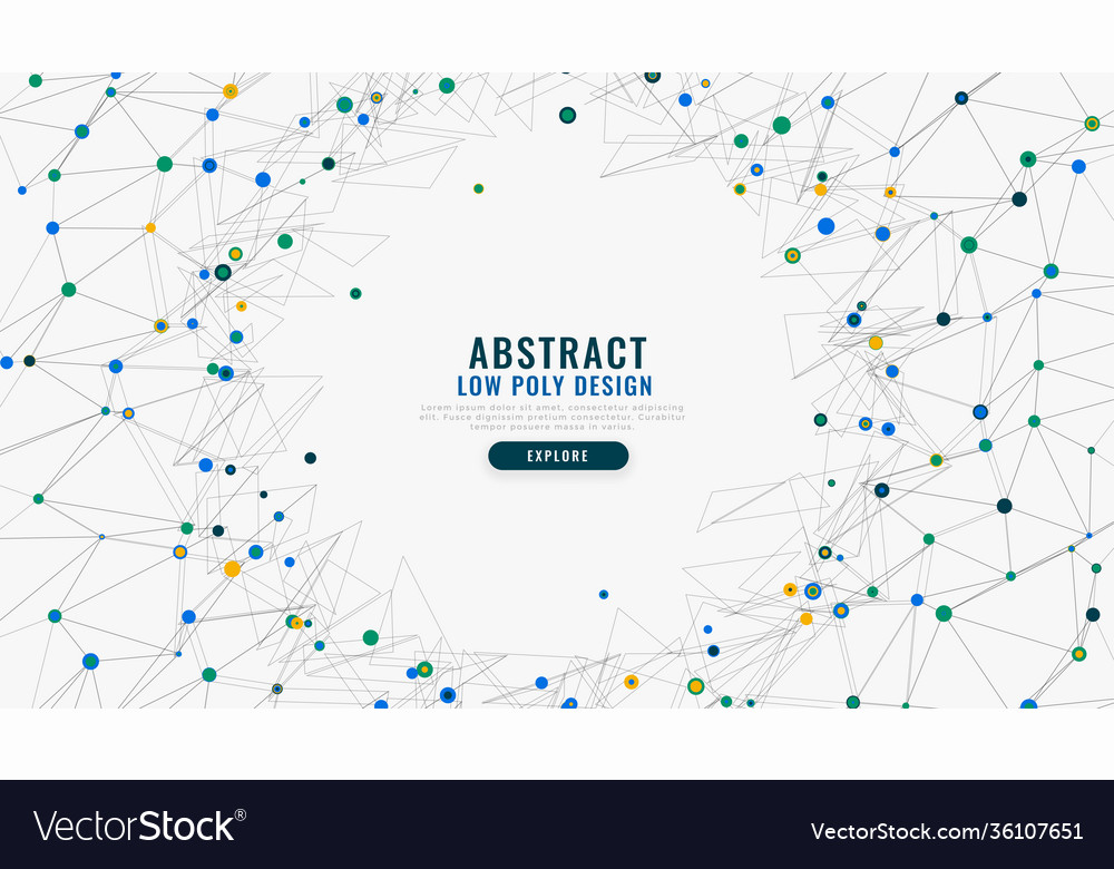 Abstract low poly digital network mesh background