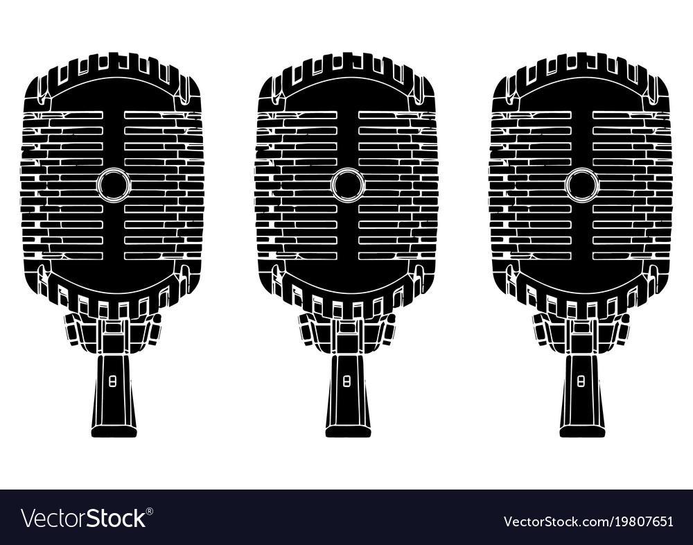 Black microphone on white Royalty Free Vector Image