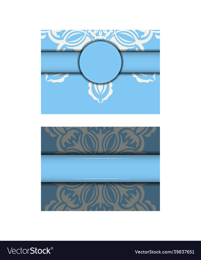 Blue color flyer with abstract white pattern