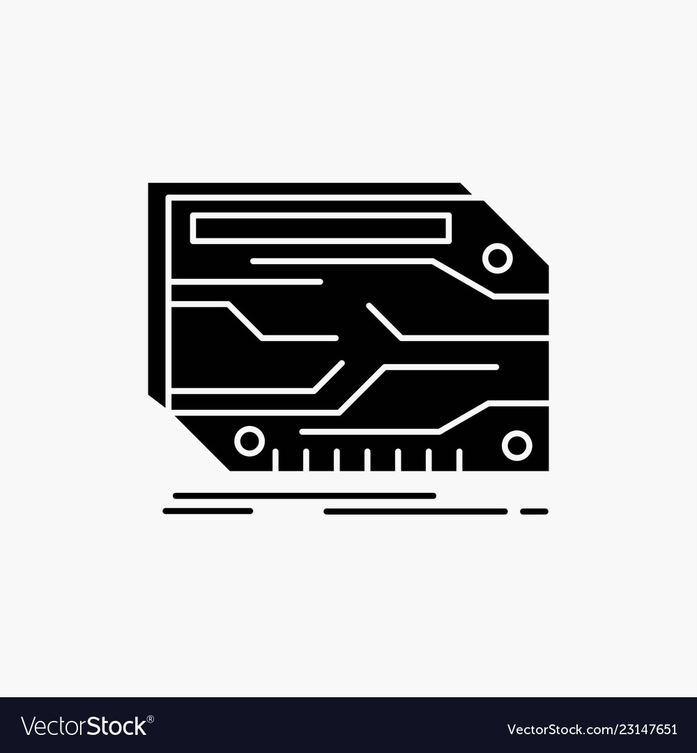 Card component custom electronic memory glyph vector image Card component custom electronic memory glyph