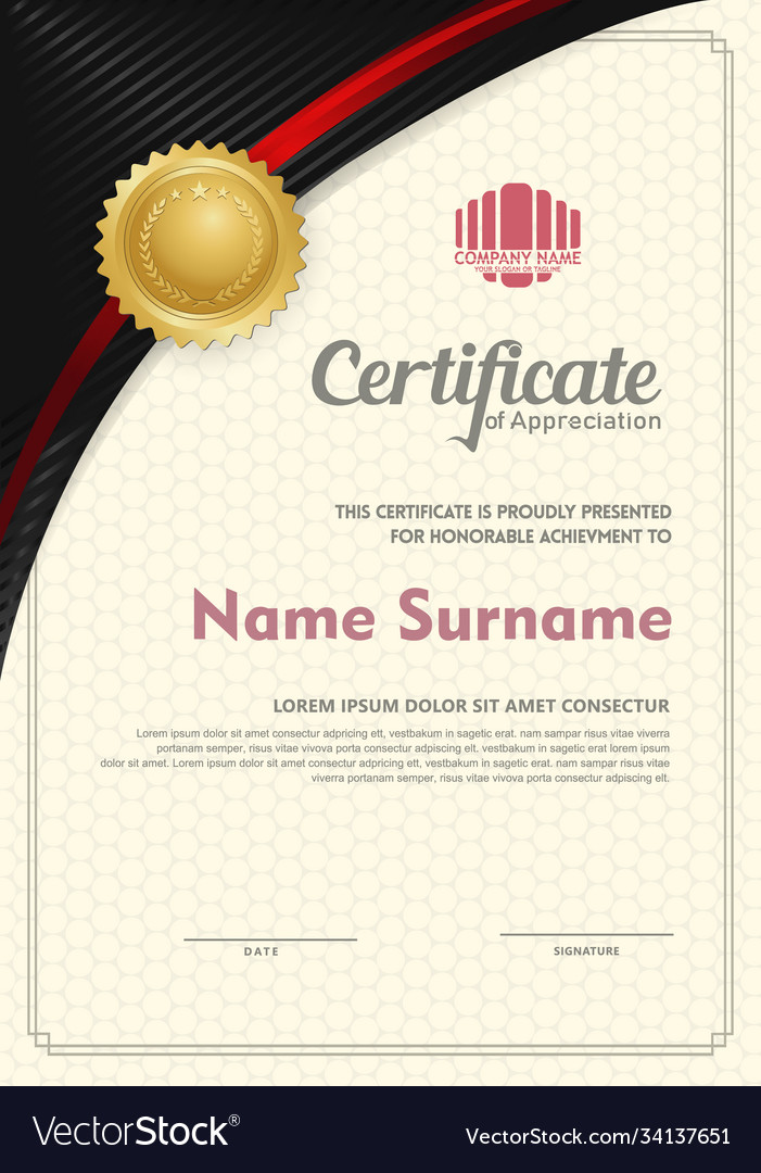 Certificate template with circular angel and line Vector Image