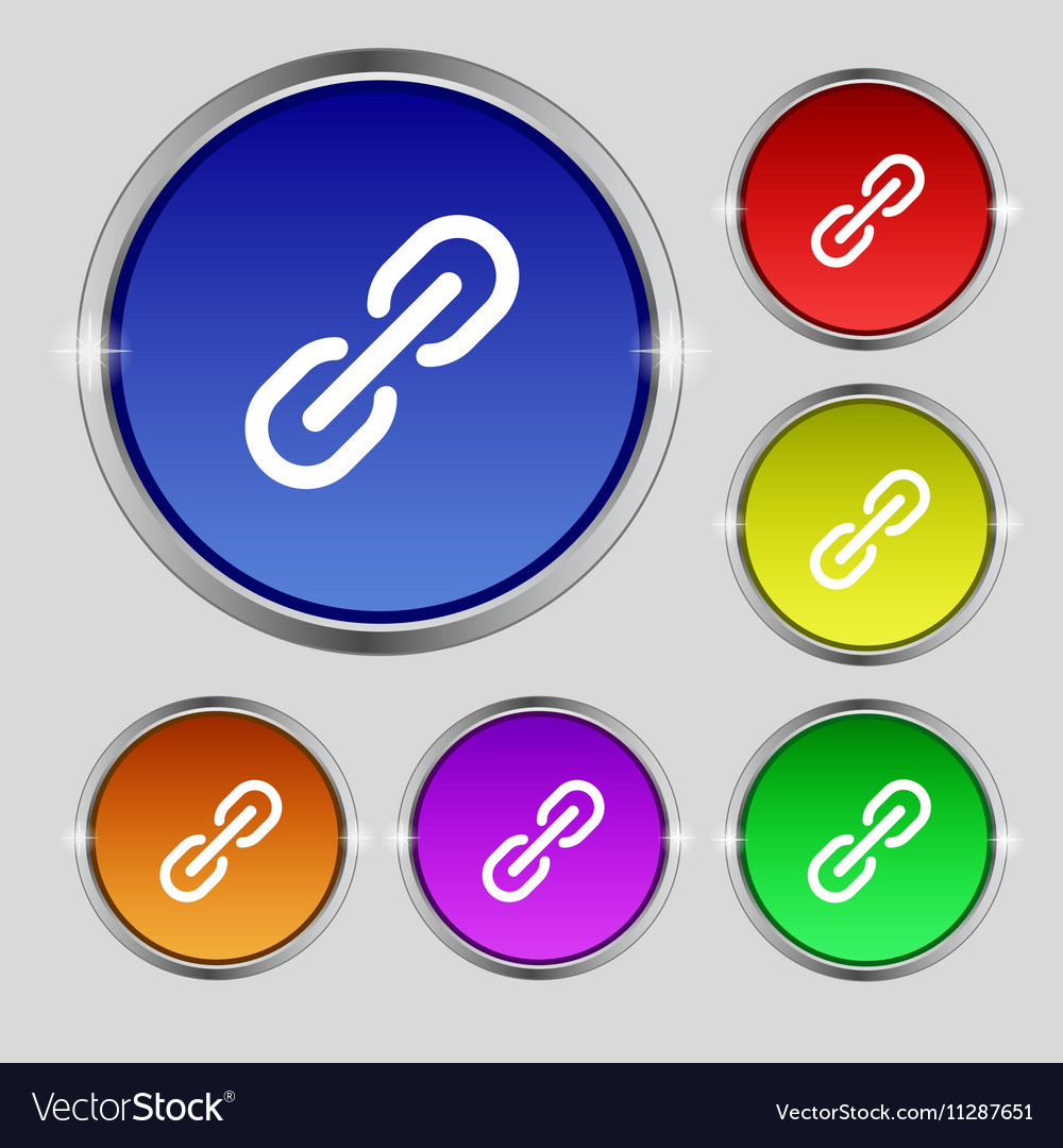 Chain icon sign round symbol on bright colourful Vector Image