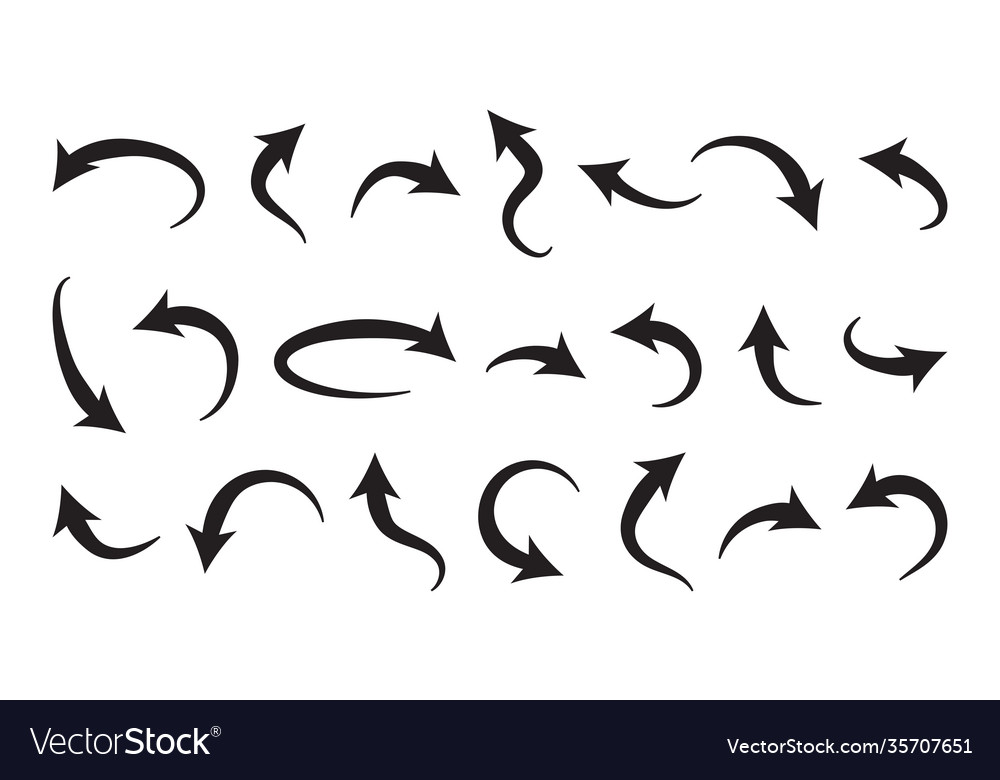 Curve arrow icons set round up