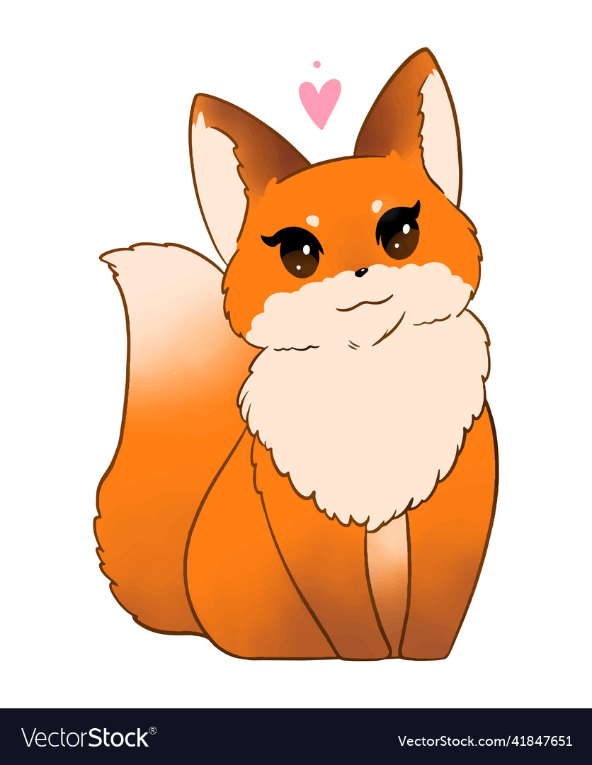 Cute fox adorable cartoon Royalty Free Vector Image