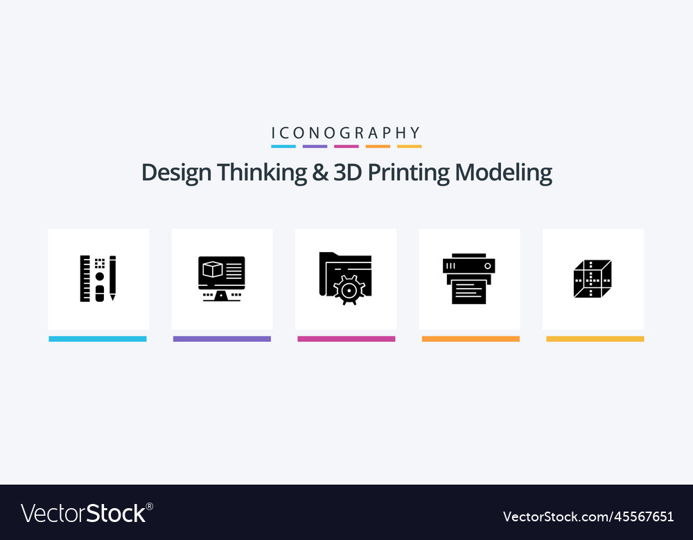 Design thinking and d printing modeling glyph 5