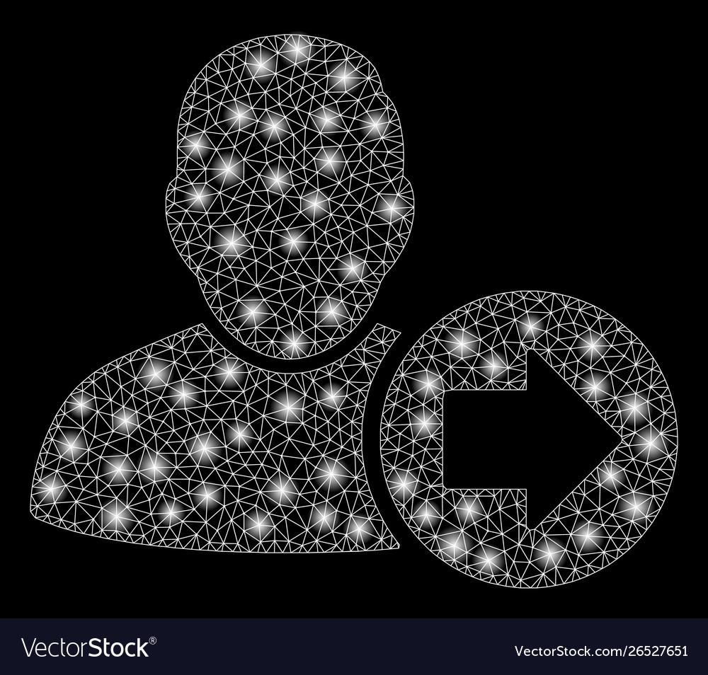 Flare mesh network next user with light spots vector image Flare mesh network next user with light spots