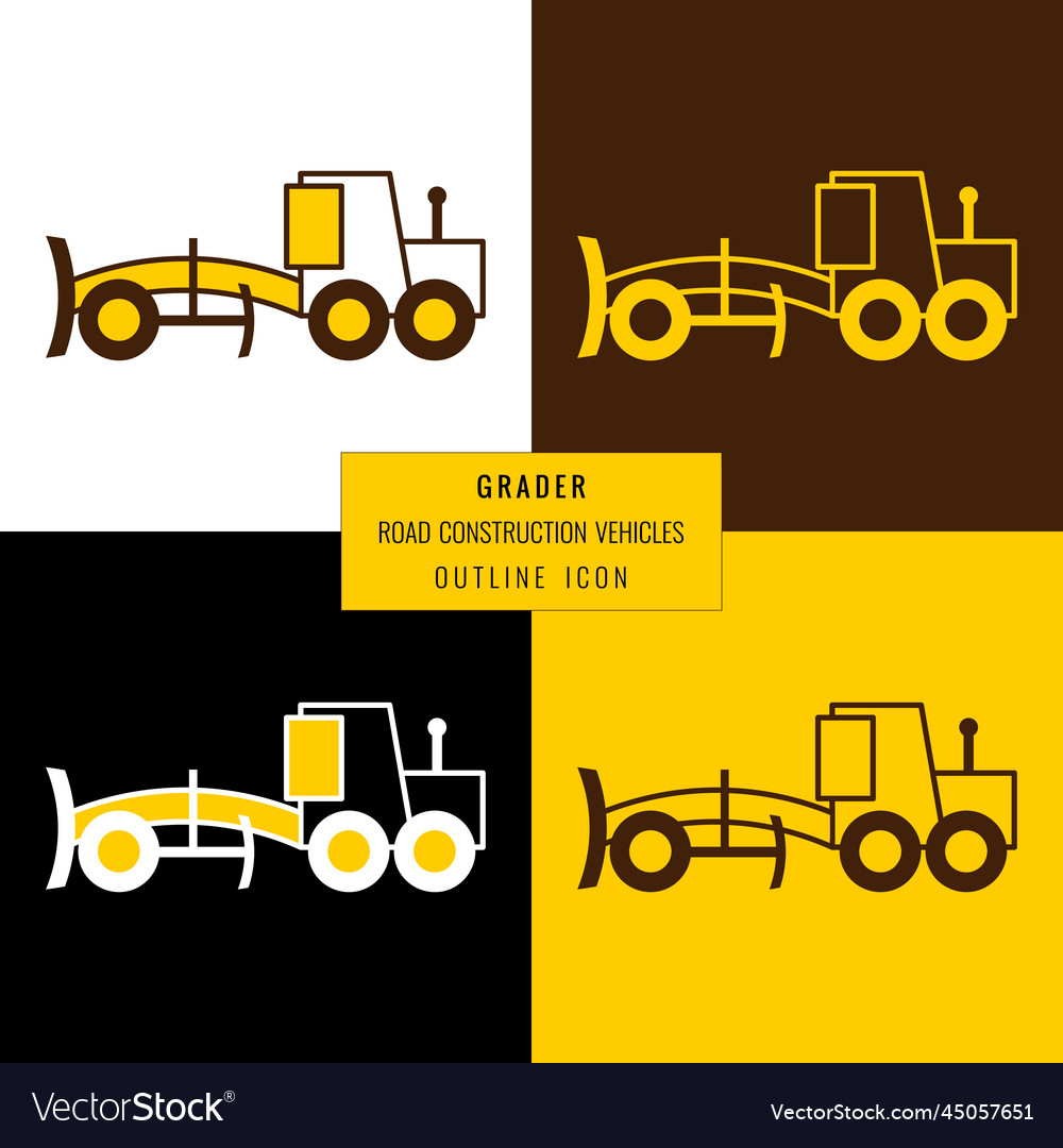 Grader outline icon in four color options