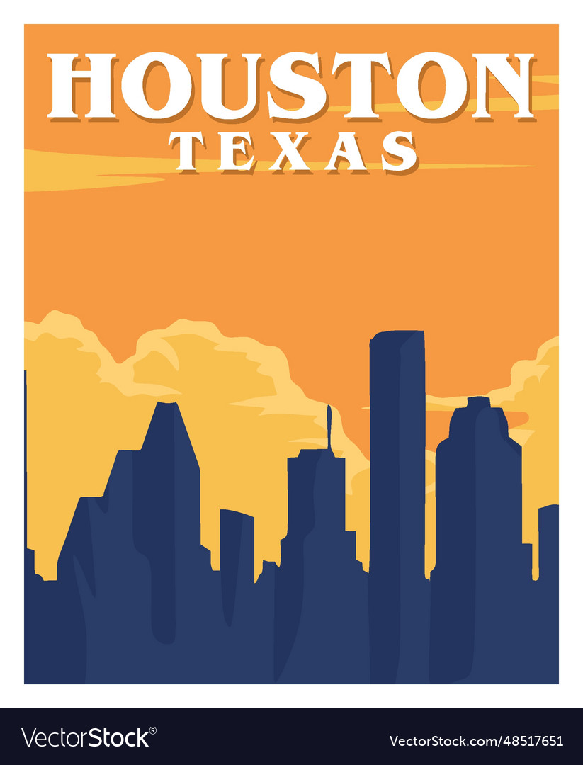 Houston texas with beautiful view Royalty Free Vector Image