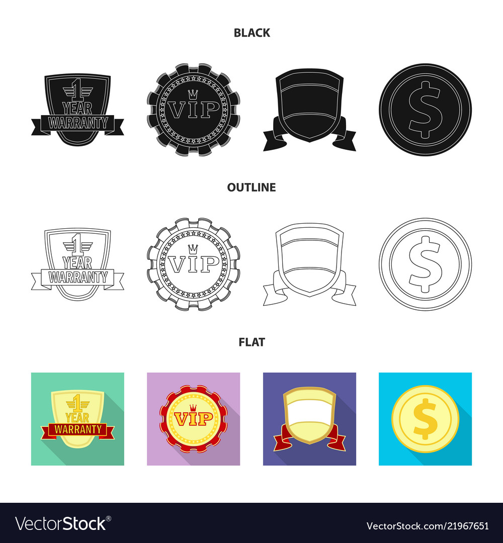 Isolated object of emblem and badge symbol set vector image Isolated object of emblem and badge symbol set