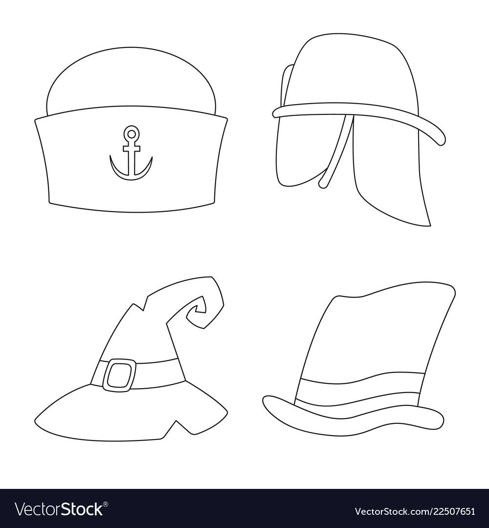 Isolated object of headgear and cap sign set Vector Image Isolated object of headgear and cap sign set