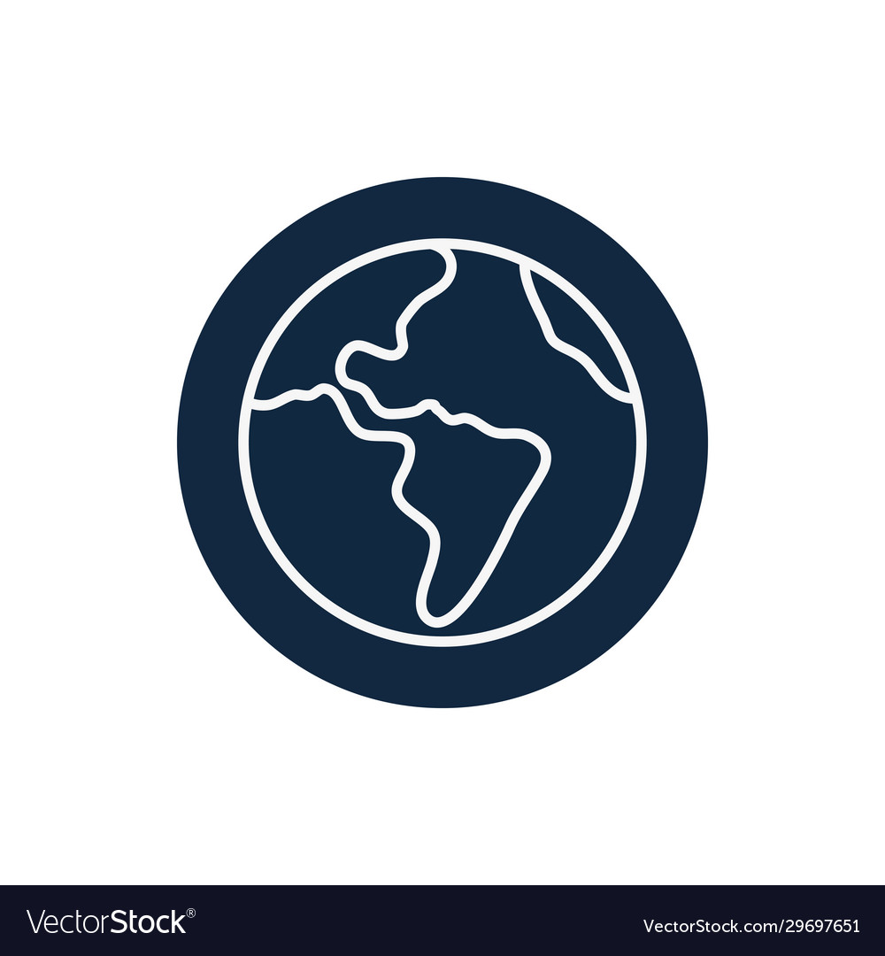 Isolated world sphere line block style icon