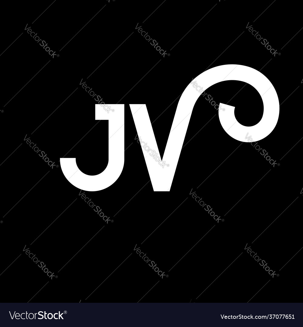 Jv Letter Logo Design On Black Background Jv Vector Image